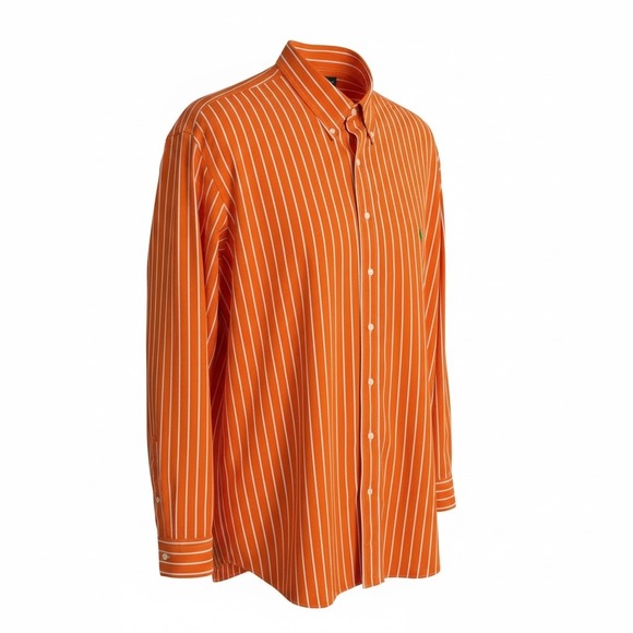 Polo Ralph Lauren Other - Ralph Lauren 3XB Big Preppy Button Down Shirt Orange White Cotton Green Pony